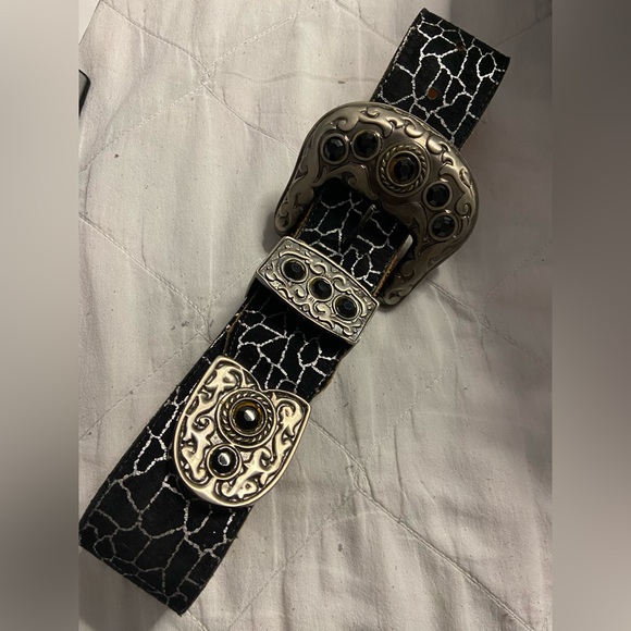 STREETS AHEAD Black WESTERN Rhinestone Embellished Leather Belt main image 8